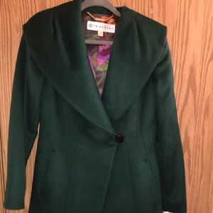 Trina Turk Emerald Wool Blend Jacket Size 4 NEW